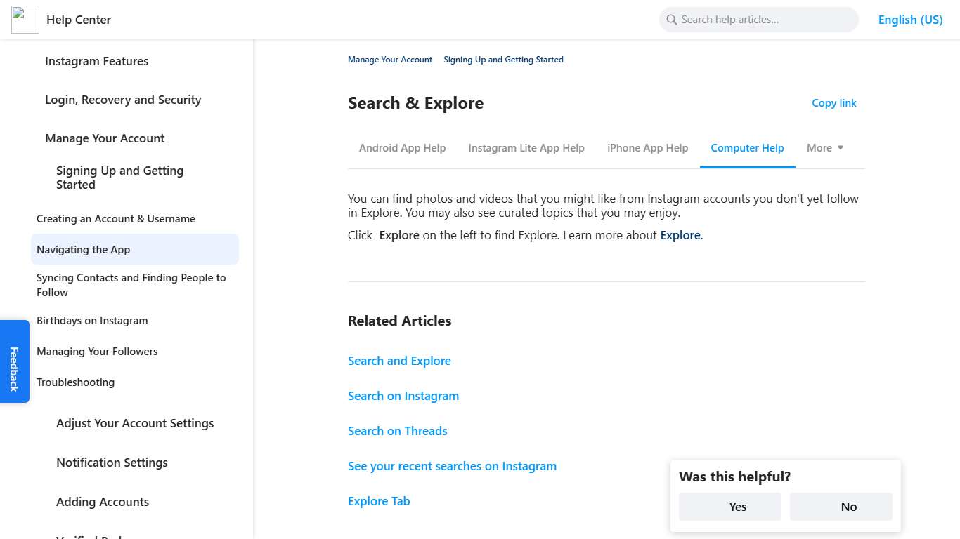 Search & Explore Instagram Help Center