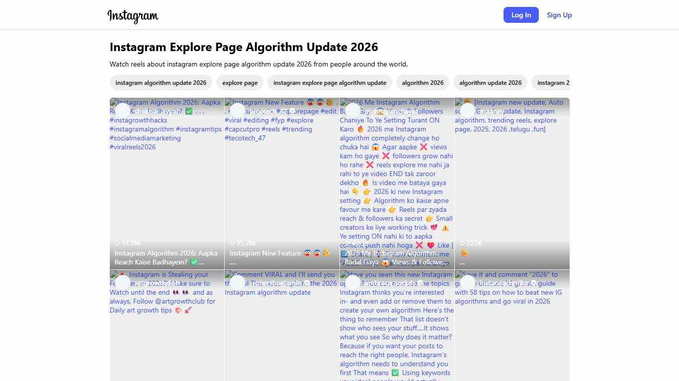 Instagram Explore Page Algorithm Update 2026